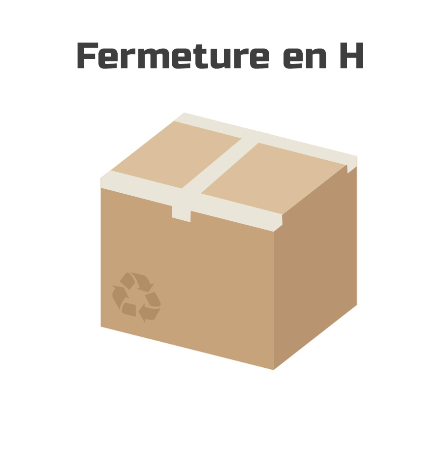 Ruban adhésif d'emballage - Fermeture en H